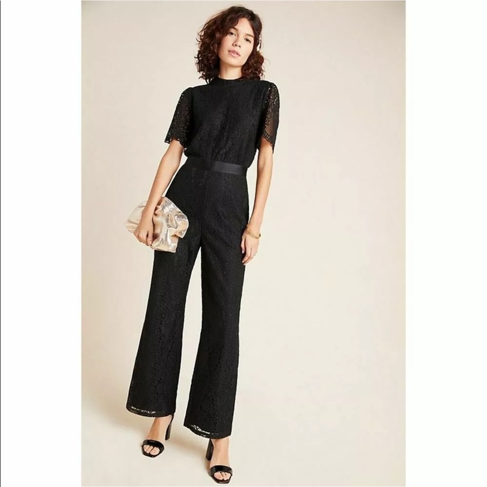 $180 Anthropologie Pauline Lace Jumpsuit Hailee C
